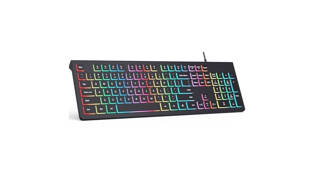 ergonomic wired backlit keyboard